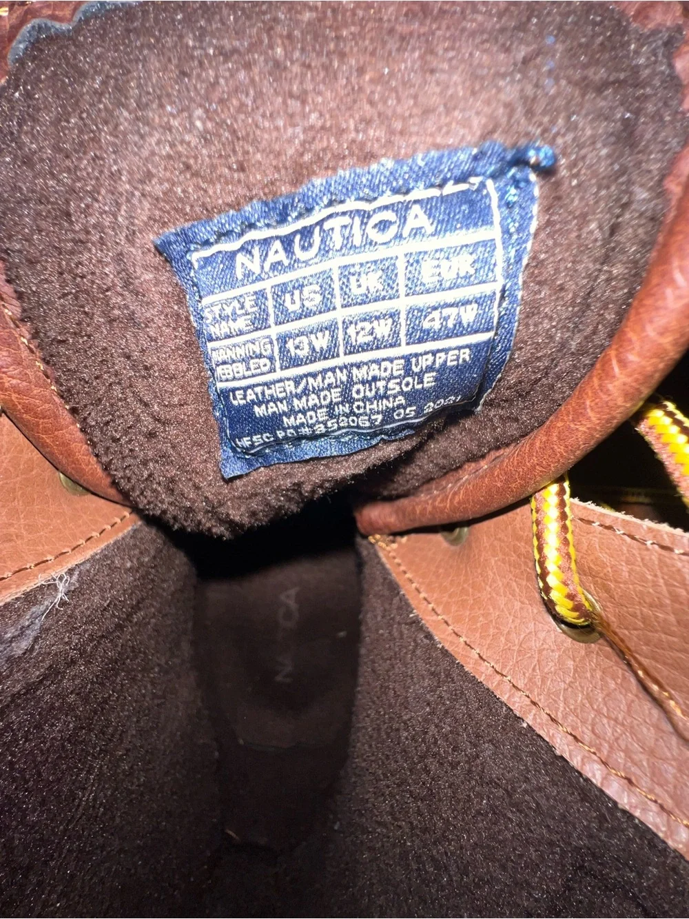 Nautica Brown Waterproof Duck Boots with Lace-Up Closure